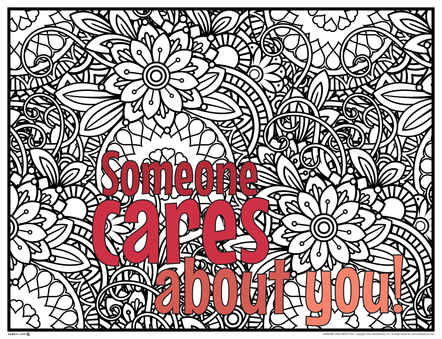 Someone Cares About You Personalized Giant Coloring Poster 46"x60"