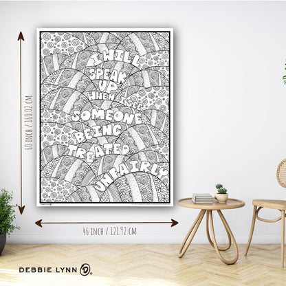I Will Speak Up Personalized Giant Coloring Poster 46x60"
