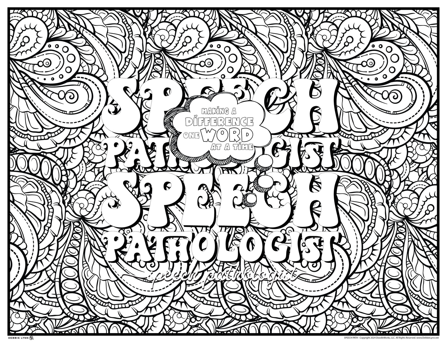 Speech Pathologist Giant Coloring Poster