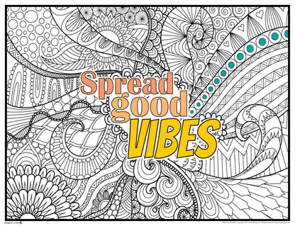 Spread Good Vibes Personalized Giant Coloring Poster 46"x60"