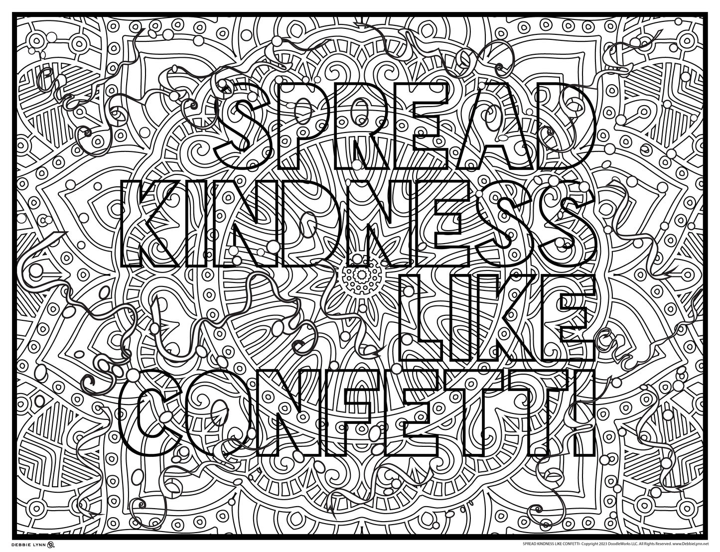 Spread Kindness Like Confetti Personalized Giant Coloring Poster 46"x60"