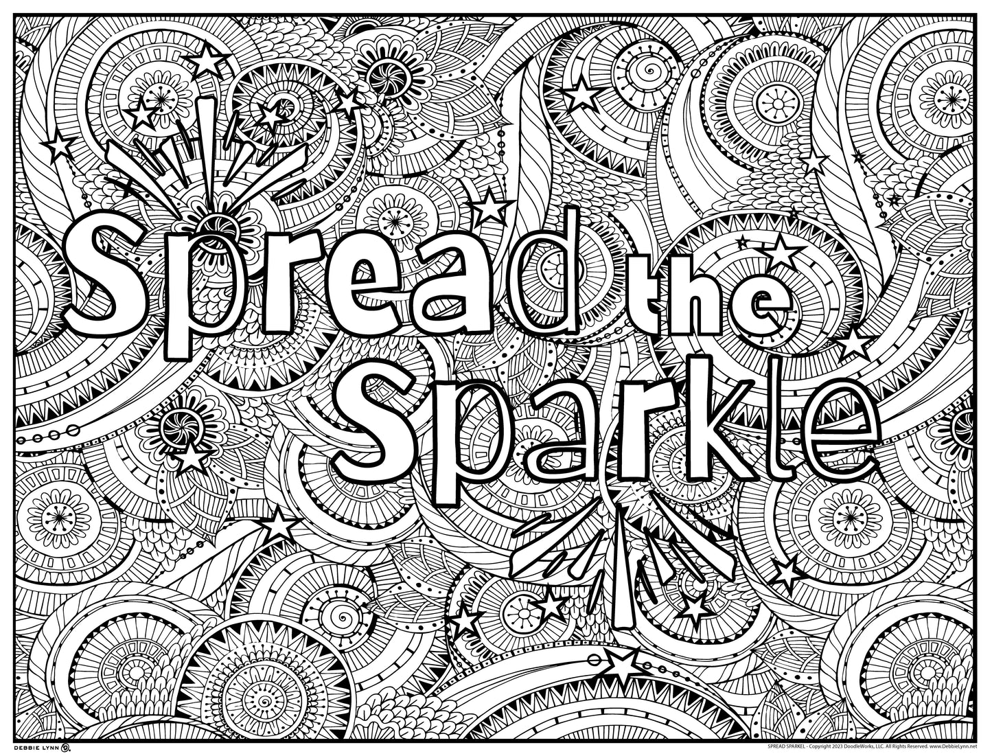 Spread The Sparkle Personalized Giant Coloring Poster 46"x60"