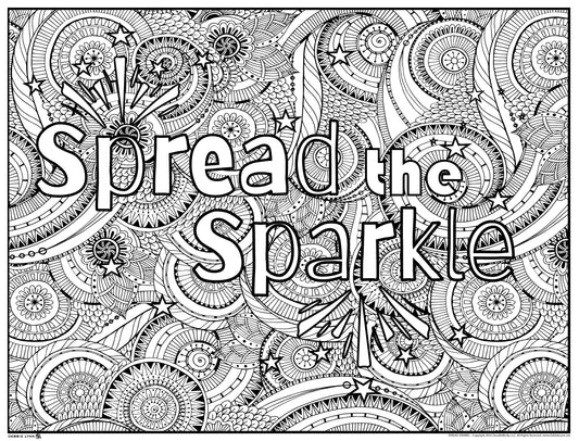 Spread The Sparkle Personalized Giant Coloring Poster 46"x60"
