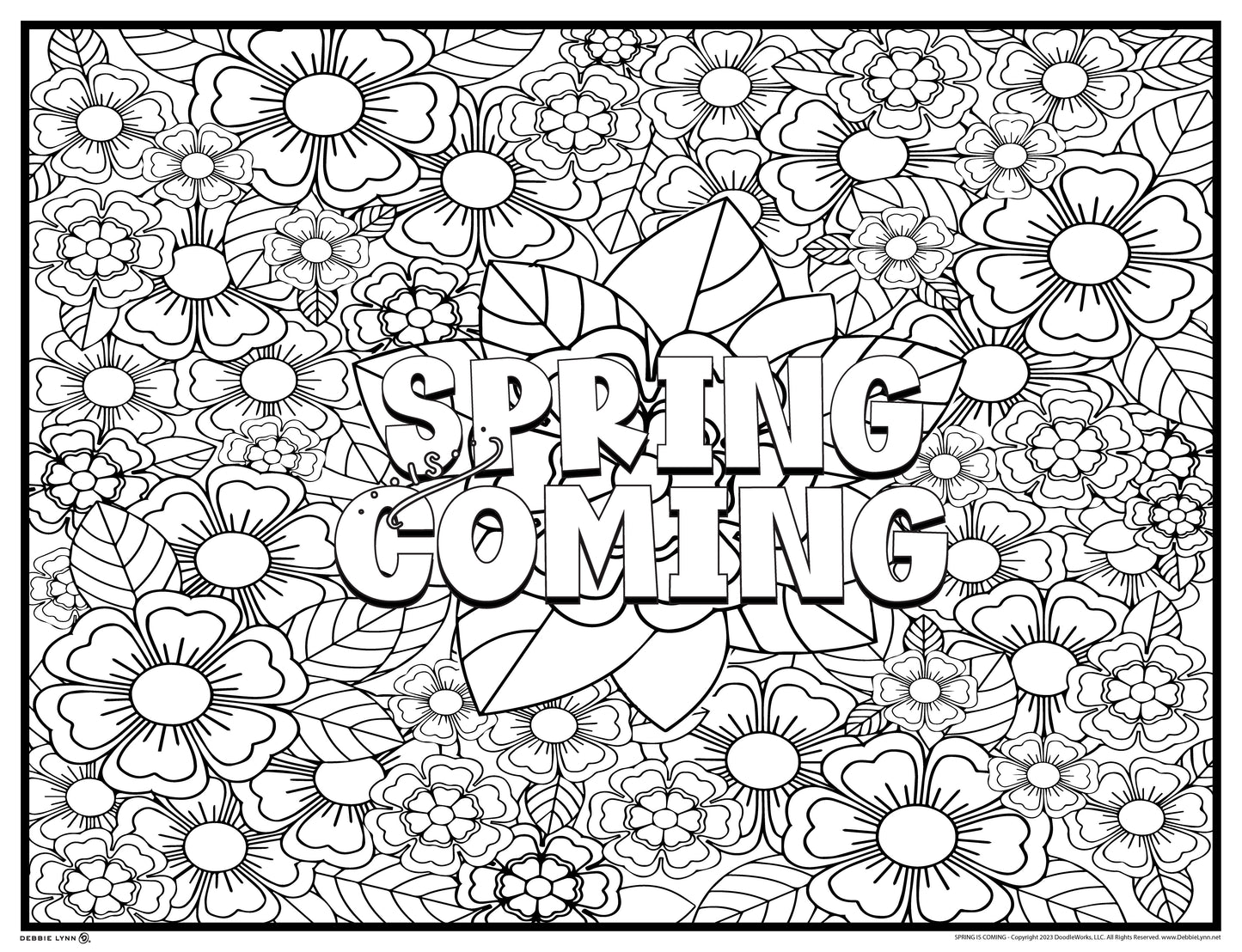 Spring Coming Personalized Giant Coloring Poster 46"x60"