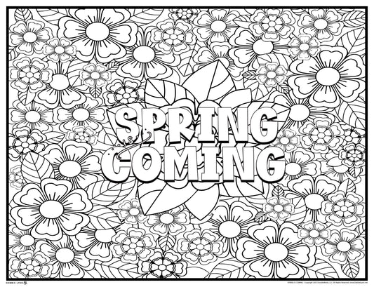 Spring Coming Personalized Giant Coloring Poster 46"x60"