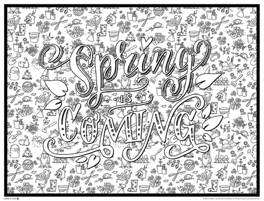 Spring Coming Personalized Giant Coloring Poster 46"x60"