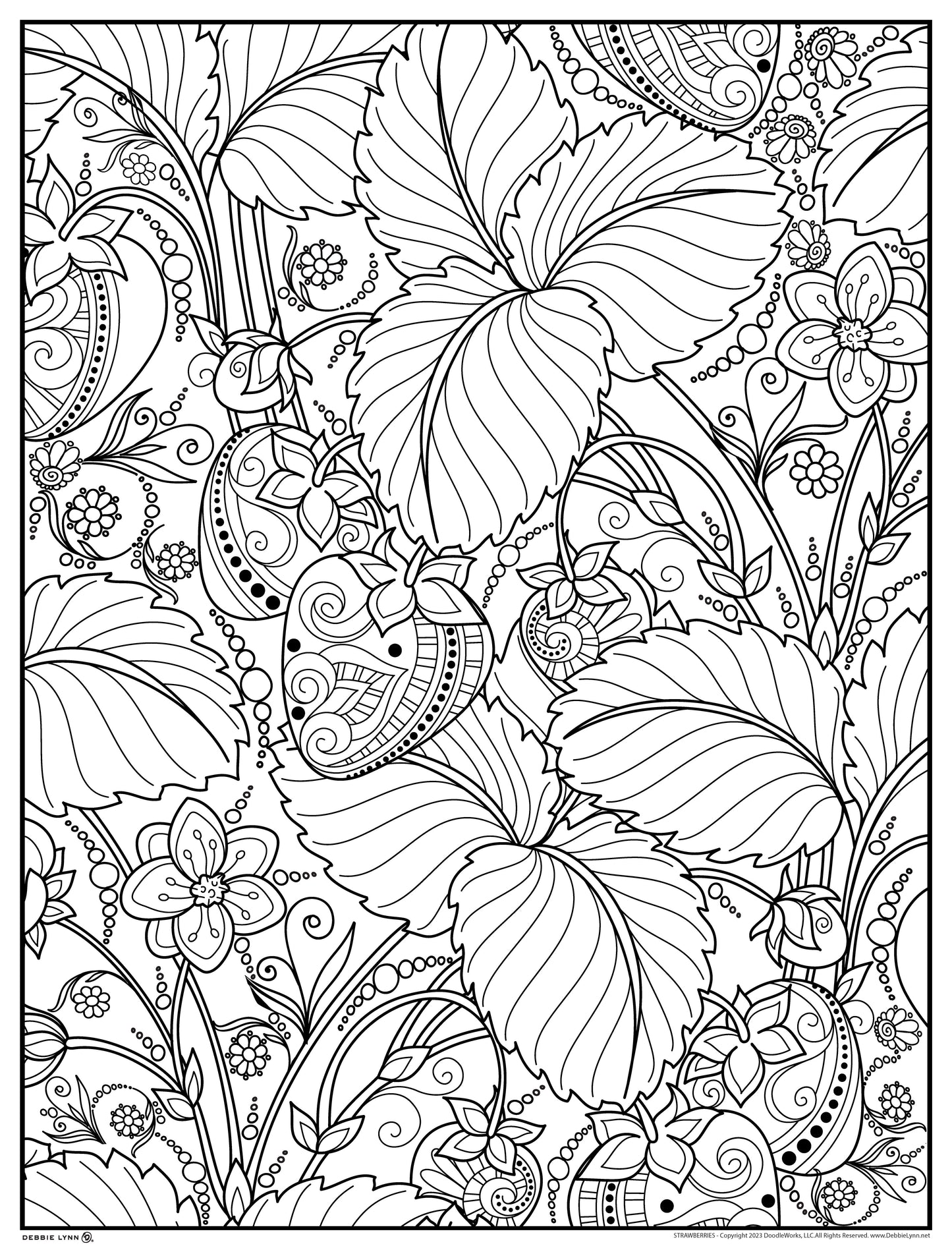 Strawberries Personalized Giant Coloring Poster 46"x60"
