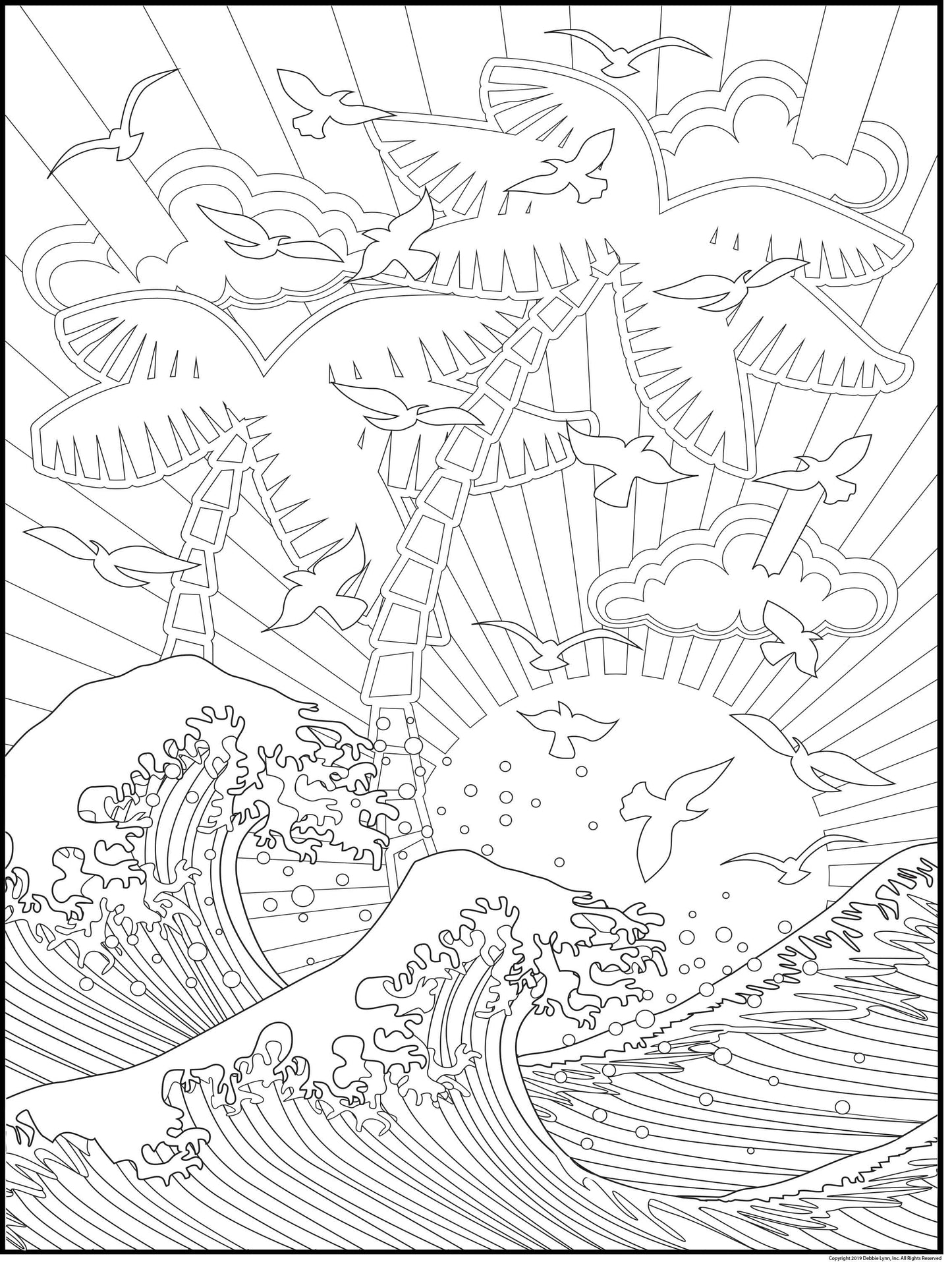 Sunset Wave Personalized Giant Coloring Poster 46"x60"