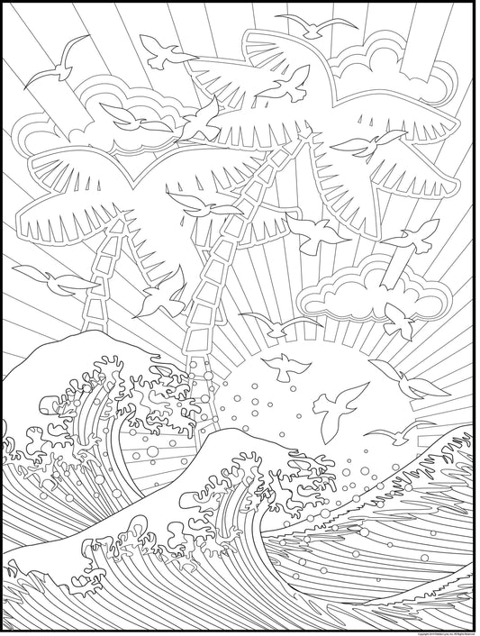 Sunset Wave Personalized Giant Coloring Poster 46"x60"