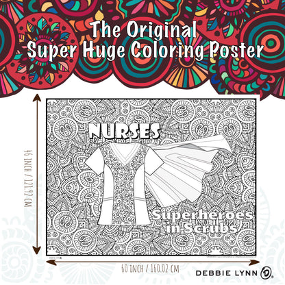 Superhero Nurses Giant Coloring Poster 46x60"