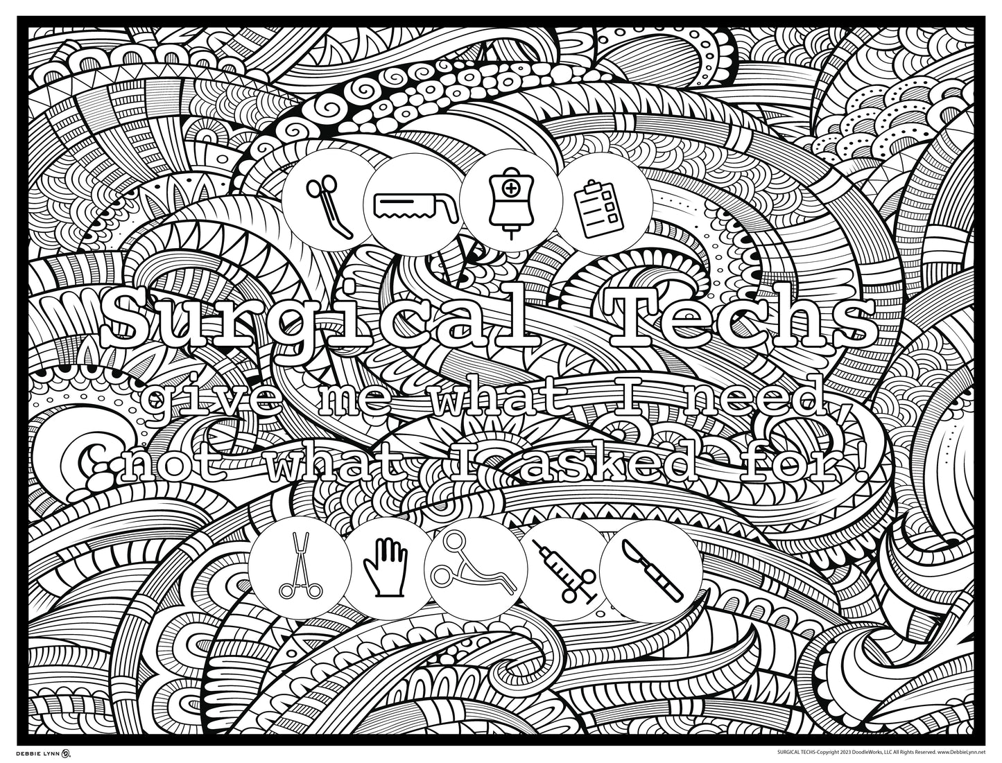 Surgical Techs Giant Coloring Poster
