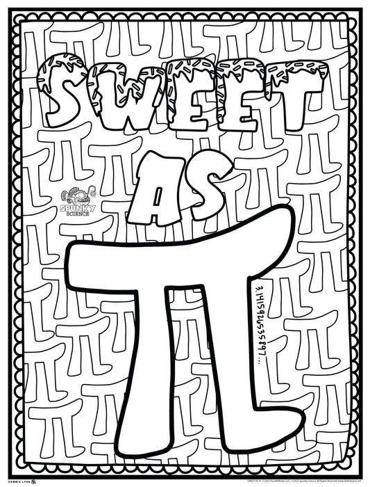 Sweet As Pi Spunky Science Personalized Giant Coloring Poster 46"x60"