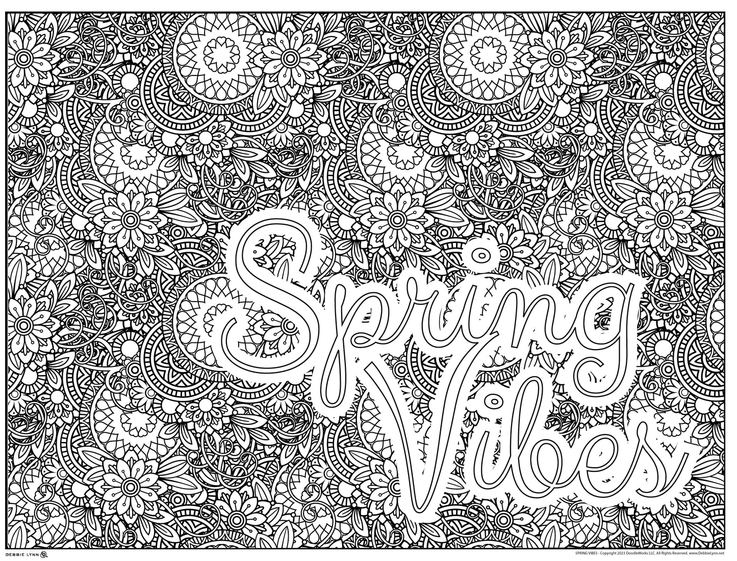 Spring Vibes Coloring Poster 24x36