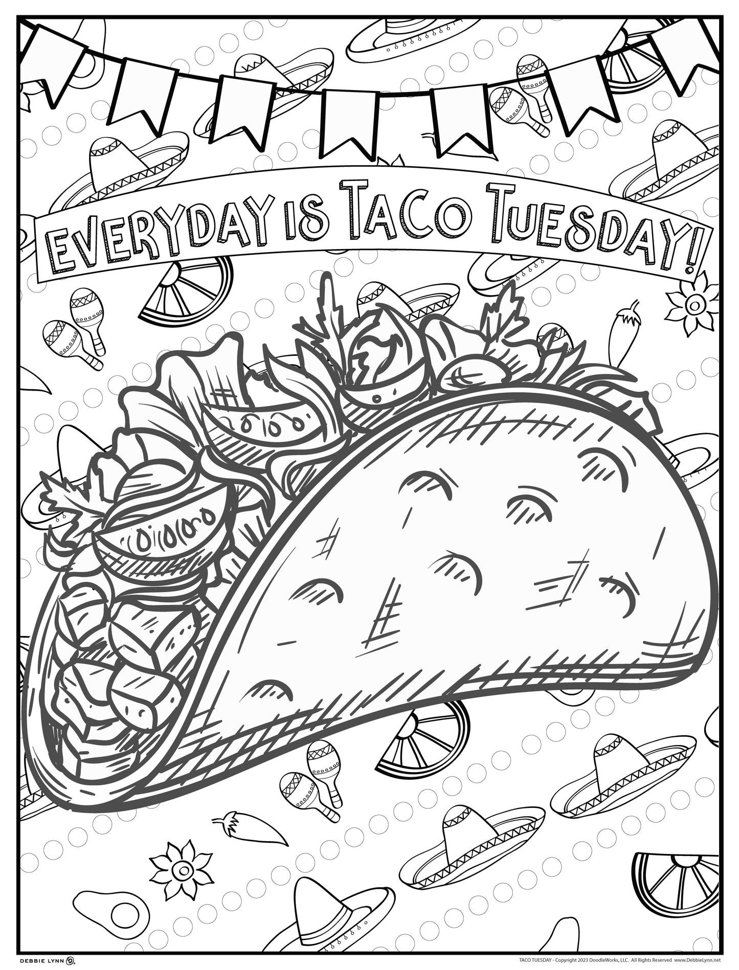 Tacos Personalized Giant Coloring Poster 46"x60"