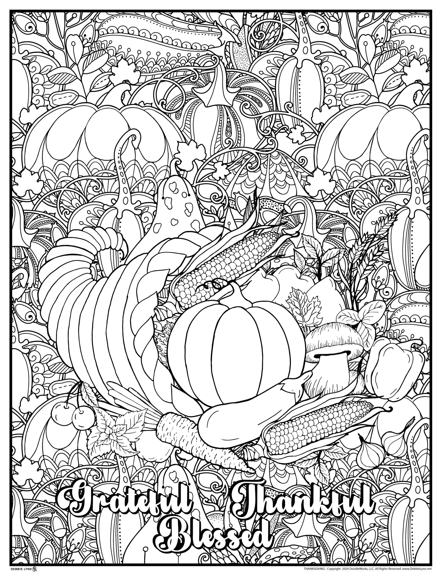 Thanksgiving Personalized Giant Coloring Poster 46"x60"