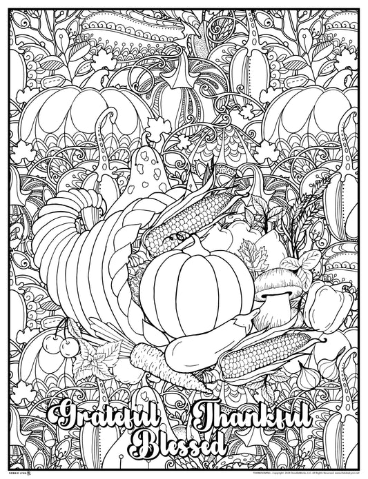 Thanksgiving Personalized Giant Coloring Poster 46"x60"