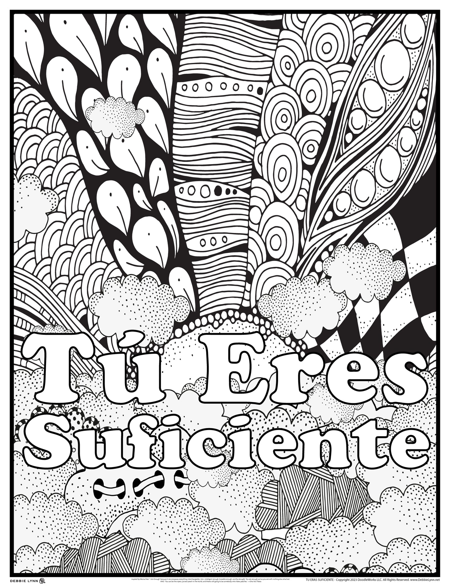 Tú Eres Suficiente Personalized Giant Coloring Poster 46x60"