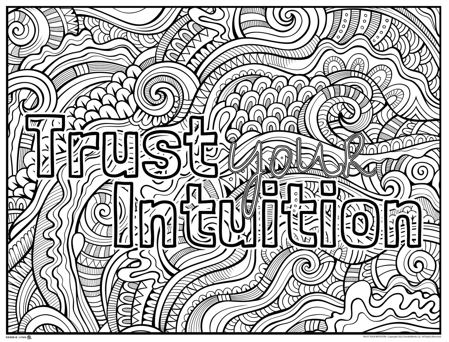Trust Your Intuition Personalized Giant Coloring Poster 46"x60"