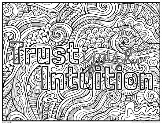 Trust Your Intuition Personalized Giant Coloring Poster 46"x60"