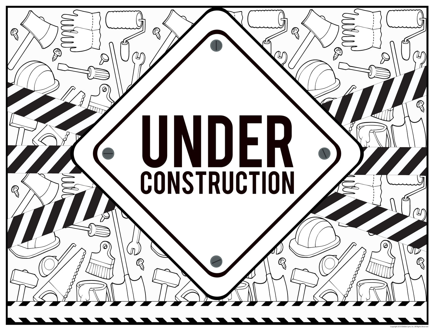 Under Construction Personalized Giant Coloring Poster 46"x60"