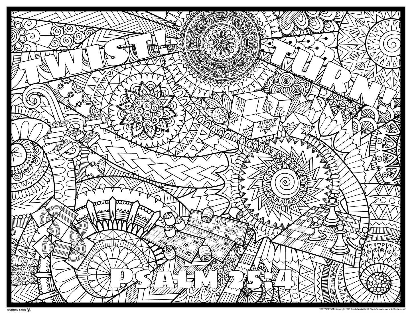 TWIST TURN VBS FAITH PERSONALIZED GIANT COLORING POSTER 46"x60"