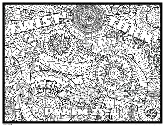 TWIST TURN VBS FAITH PERSONALIZED GIANT COLORING POSTER 46"x60"