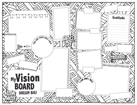 Vision Board Dream Big Giant Coloring Poster