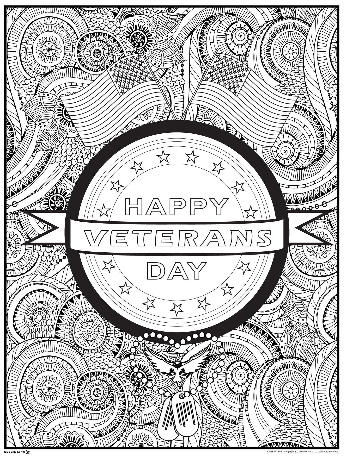 Veterans Day Personalized Giant Coloring Poster 46"x60"