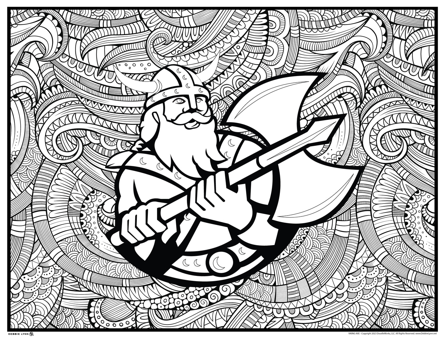 Viking Axe Personalized Giant Coloring Poster 46"x60"