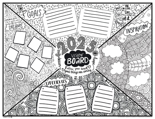 2025 Vision Board Personalized Giant Coloring Poster 46"x60"