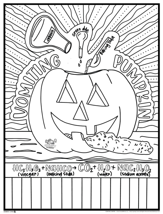 Vomiting Pumpkin Spunky Science Personalized Giant Coloring Poster 46"x60"