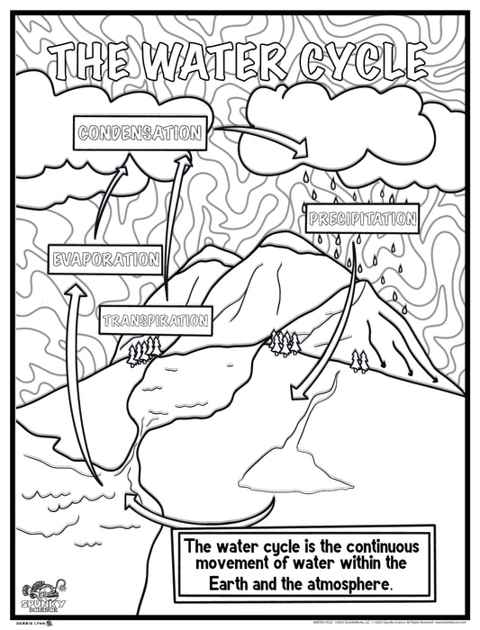 Water Cycle Spunky Science Personalized Giant Coloring Poster 46"x60"
