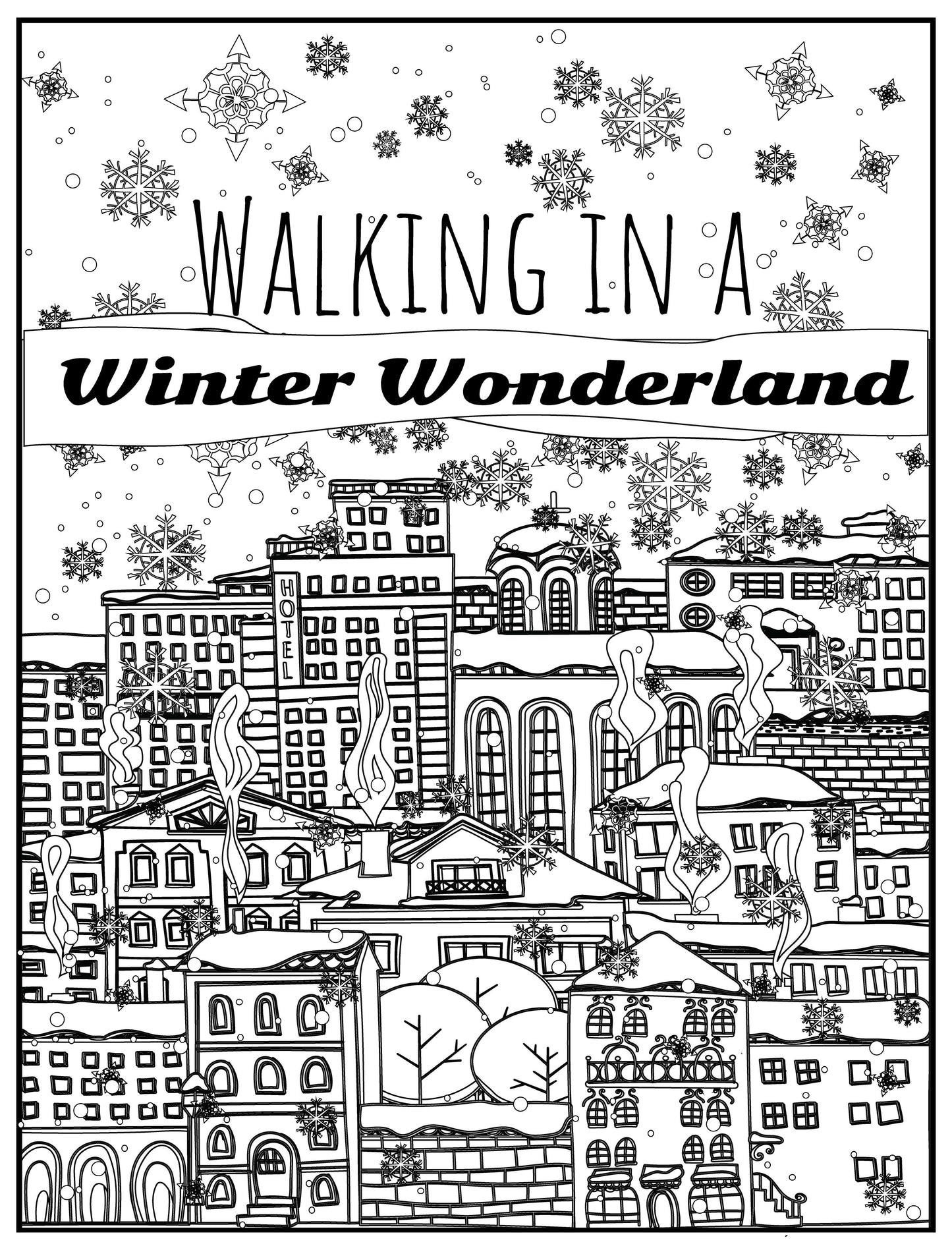 Winter Wonderland Personalized Giant Coloring Poster 46"x60"