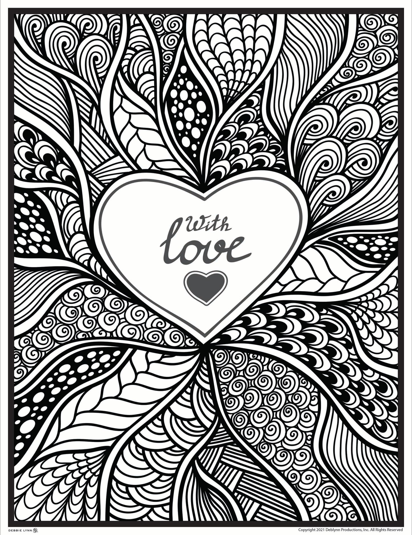 With Love Valentines Day Personalized Giant Coloring Poster 46"x60"