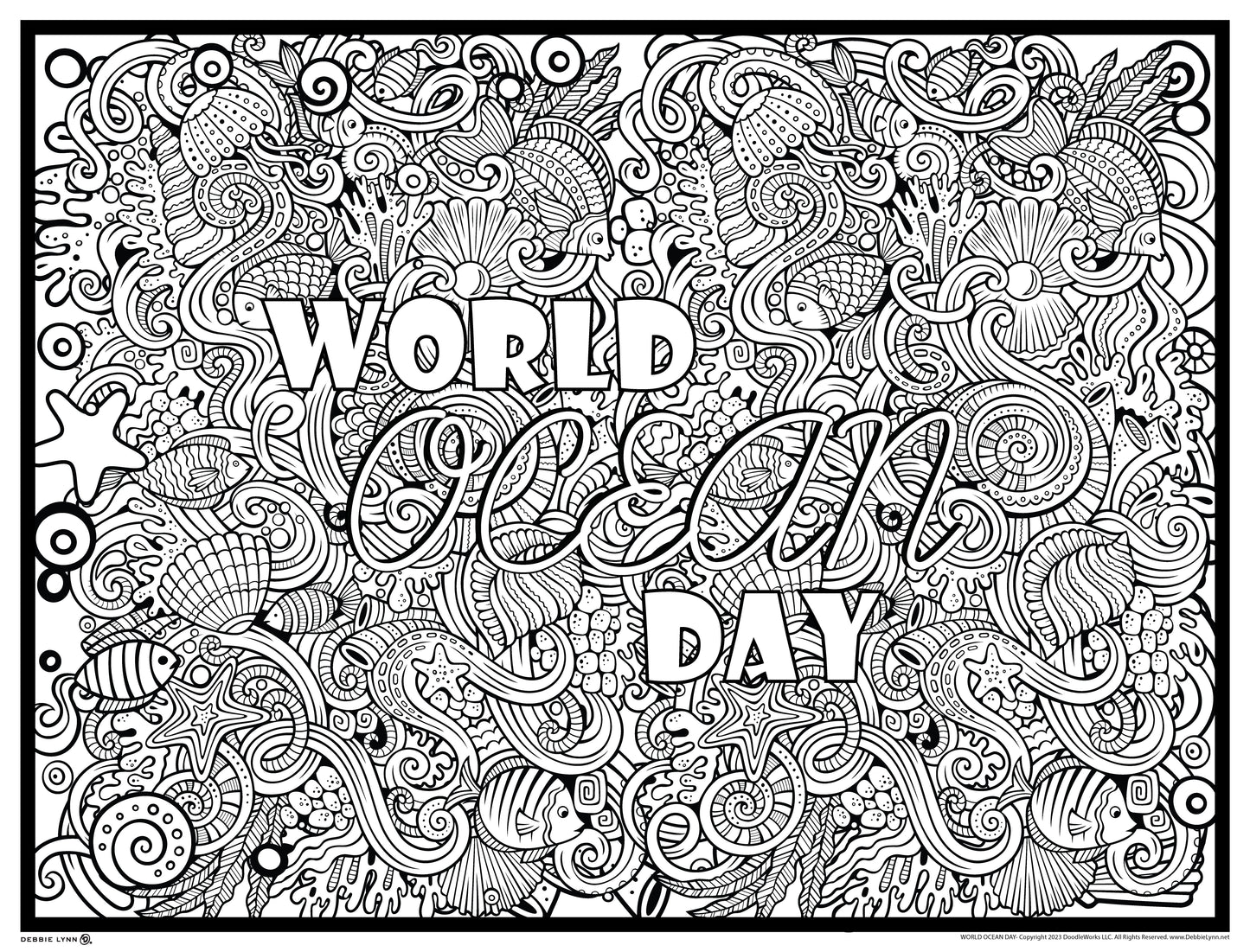 World Ocean Day Giant Coloring Poster