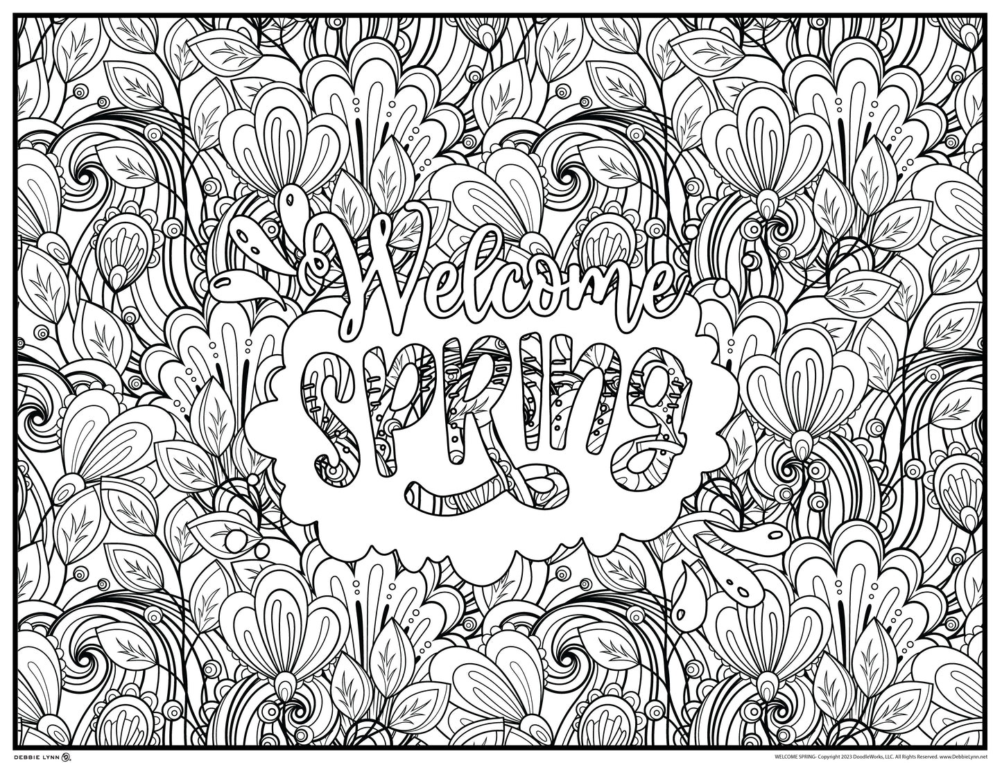 Welcome Spring Personalized Giant Coloring Poster 46"x60"