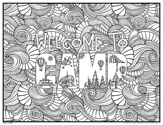 Welcome to Camp Personalized Giant Coloring Poster 46"x60"