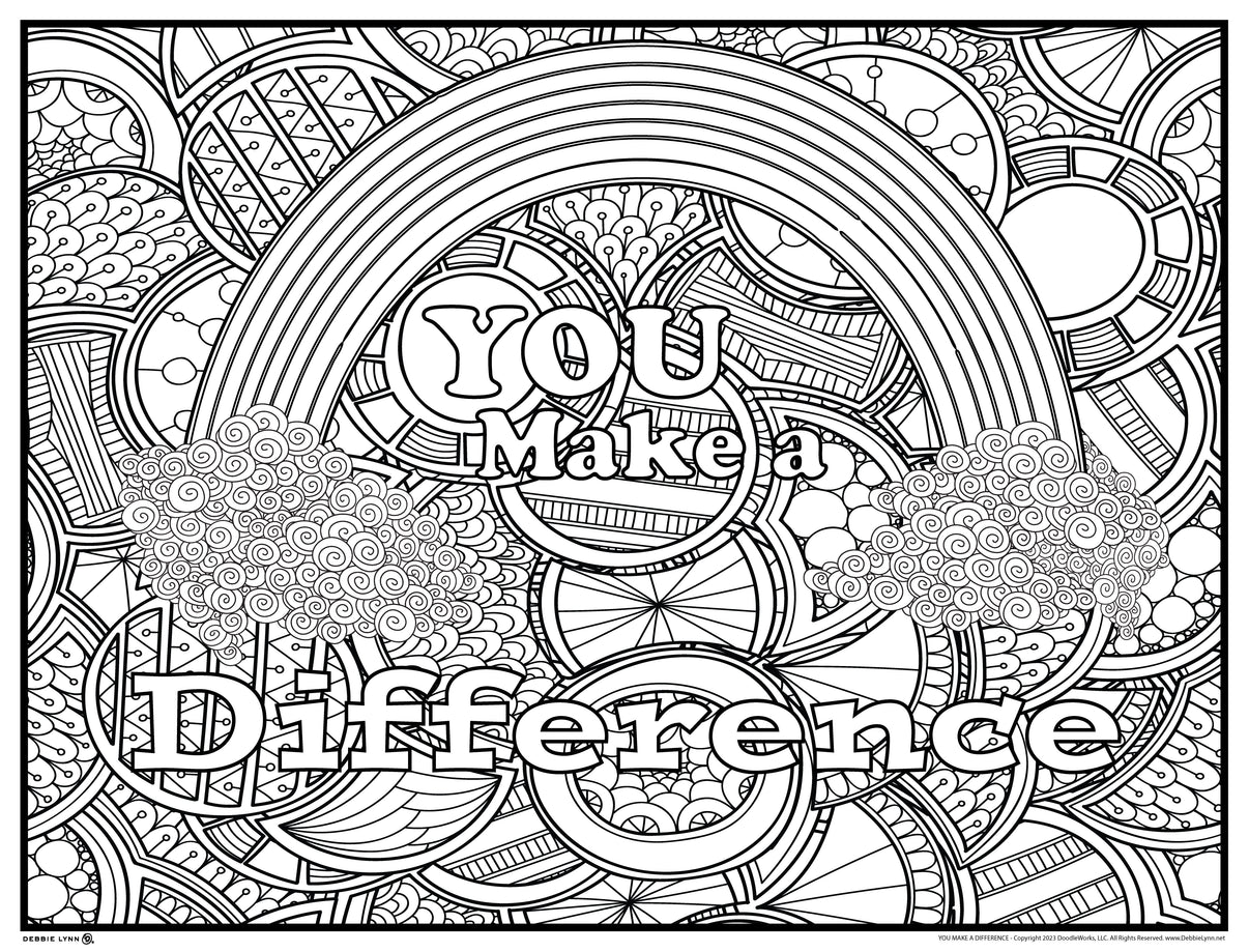 You Make a Difference Rainbow Giant Coloring Poster 46x60