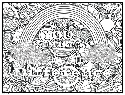 You Make a Difference Rainbow Giant Coloring Poster  46x60"