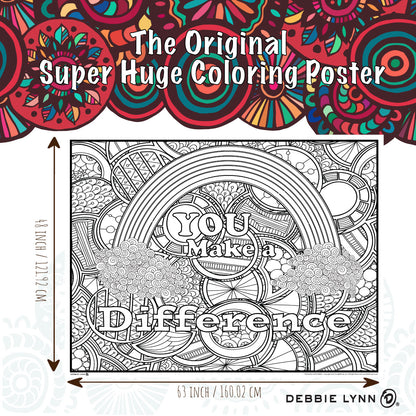 You Make a Difference Rainbow Giant Coloring Poster  46x60"