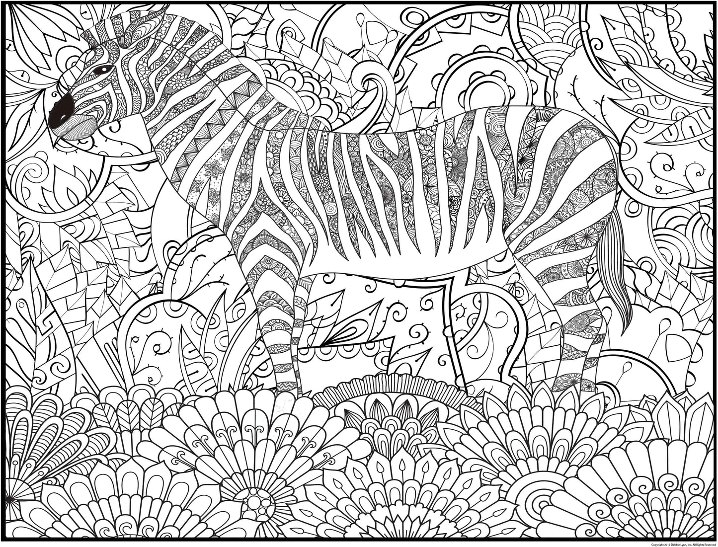 Zebra Personalized Giant Coloring Poster 46"x60"