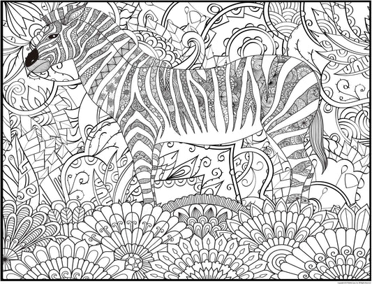 Zebra Personalized Giant Coloring Poster 46"x60"