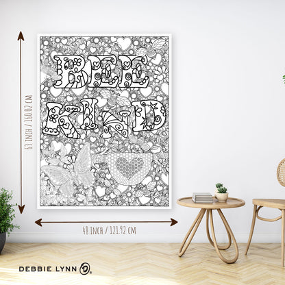 Bee Kind Personalized Giant Coloring Poster 46" x 60"