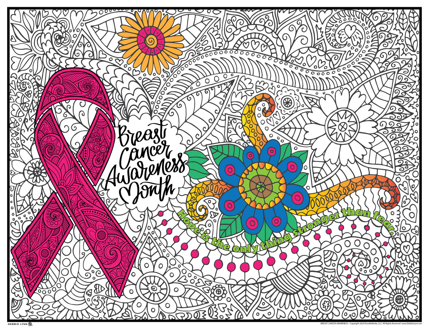 Breast Cancer Awareness Giant Coloring Poster 46"x60"