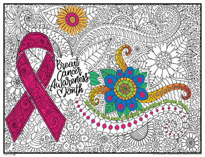 Breast Cancer Awareness Giant Coloring Poster 46"x60"