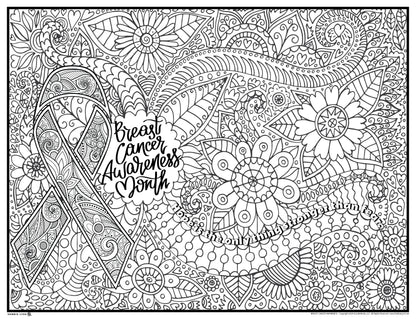 Breast Cancer Awareness Giant Coloring Poster 46"x60"