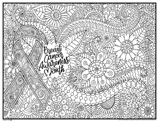 Breast Cancer Awareness Giant Coloring Poster 46"x60"