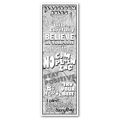 Classroom Rules Coloring Banner Poster 24x72"