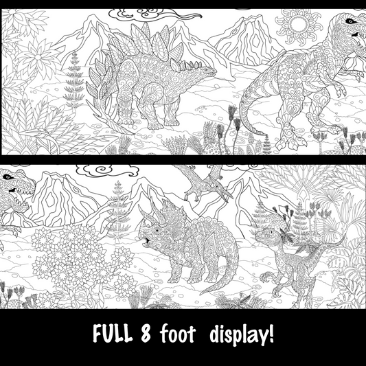 Dinosaur Coloring Banner Poster 24x96