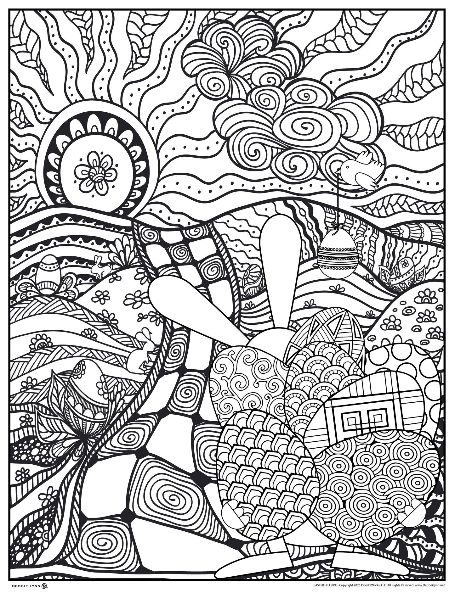 Easter Hillside Personalized Giant Coloring Poster 46"x60"